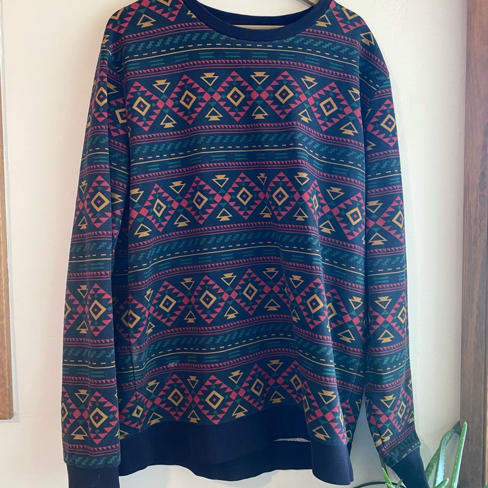 H&M Multicolor Geometric Crewneck Sweater